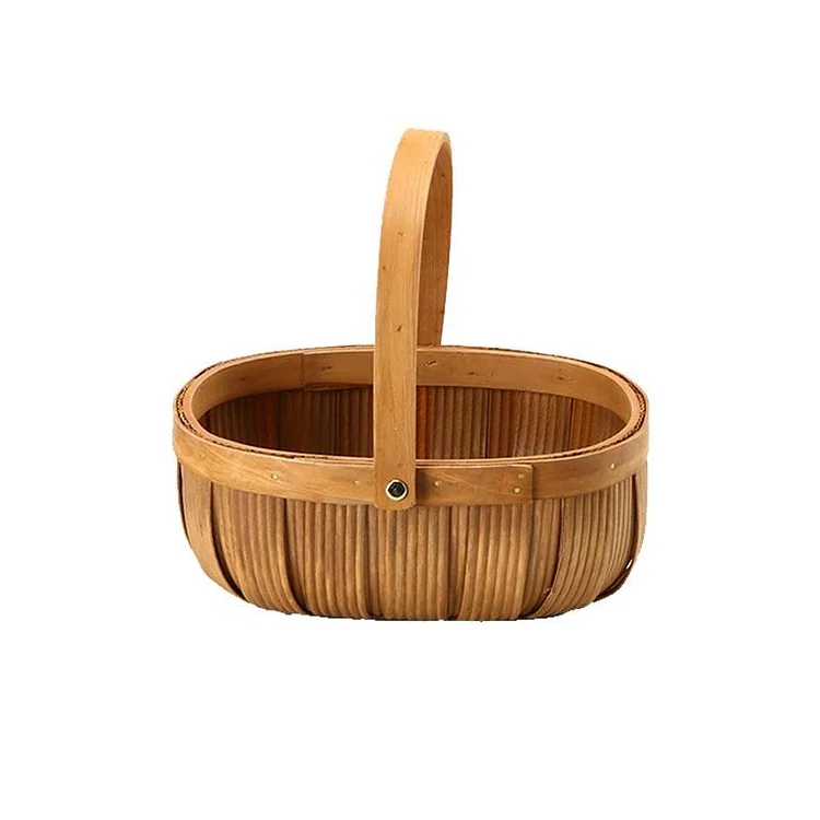 Wood Woven Fruit Basket with Handle - Appledas