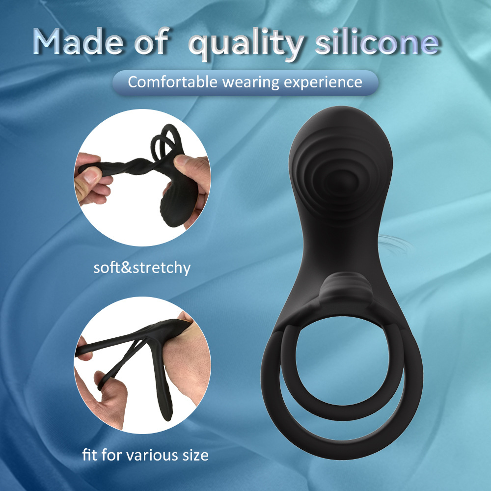 Enhance Intimacy with Double-point Strong Shock Penis Ring for Couples