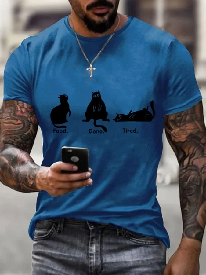 Men's hot fdt animal print short-sleeved T-shirt  socialshop