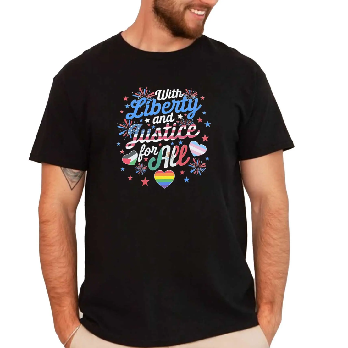 Loveyoufancy With Liberty And Justice For All T-Shirt