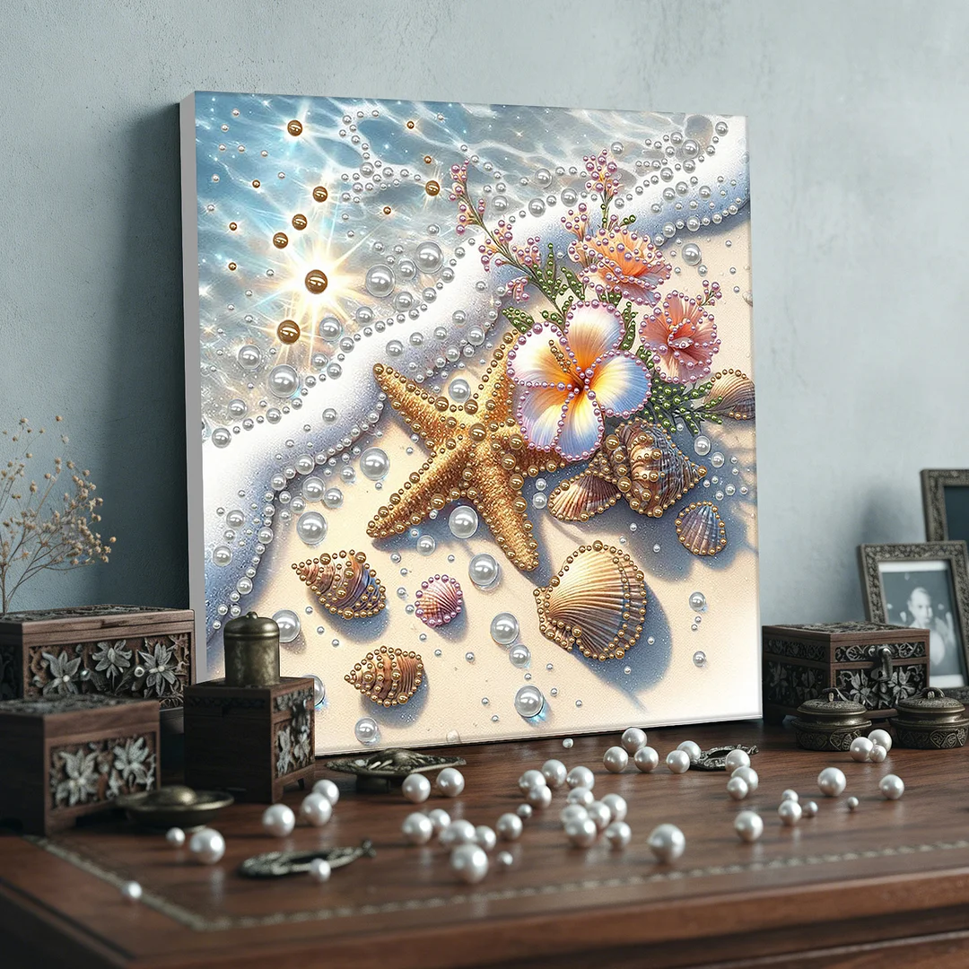 Sea Waves - DIY Pearl Diamond Art Kit With Frame 30*30cm