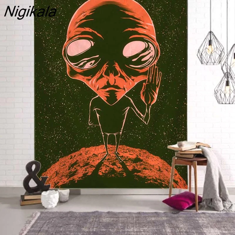 Nigikala art tapestry cartoon illustration wall hanging hippie home dorm decor cloth kawaii room decor kids room wall decor