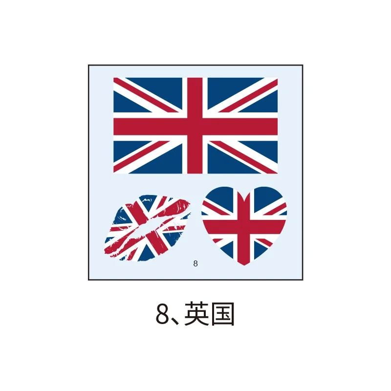 National Flag Tattoo Sticker Marathon lips patriotic Face Body Sticker Disposable Waterproof Tattoo Sticker