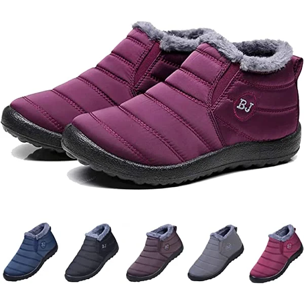 Boojoy Winter Boots Winter Snow Boots For Men And Women Fur Lining  Waterproof Slip On Outdoor Warm Ankle Boots