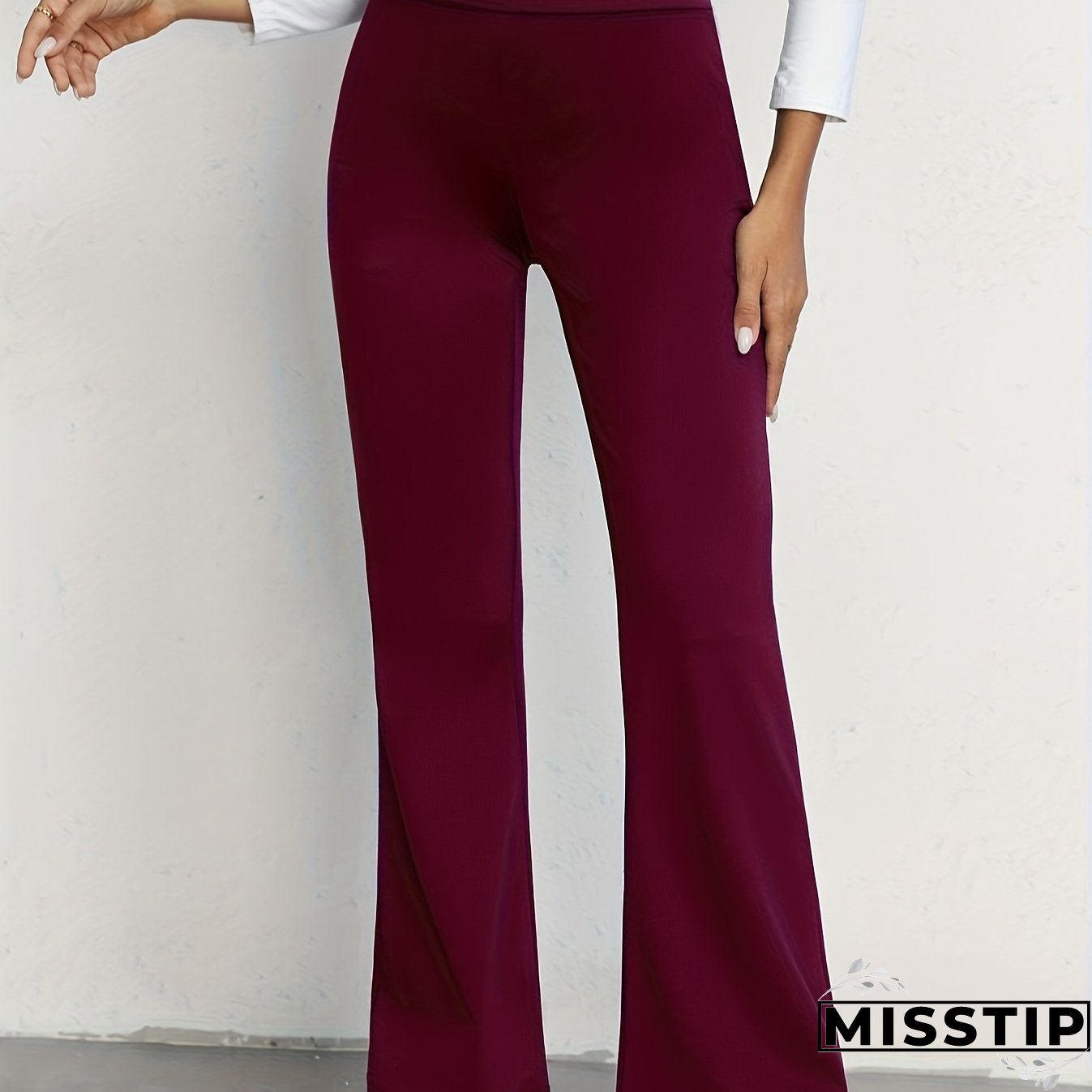 Women's Casual Pant High Waisted Flare Pant Workout Solid Pant