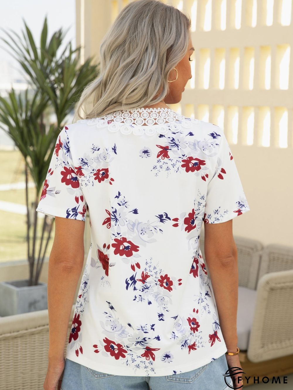 Casual Printed Short Sleeve Tops | IFYHOME
