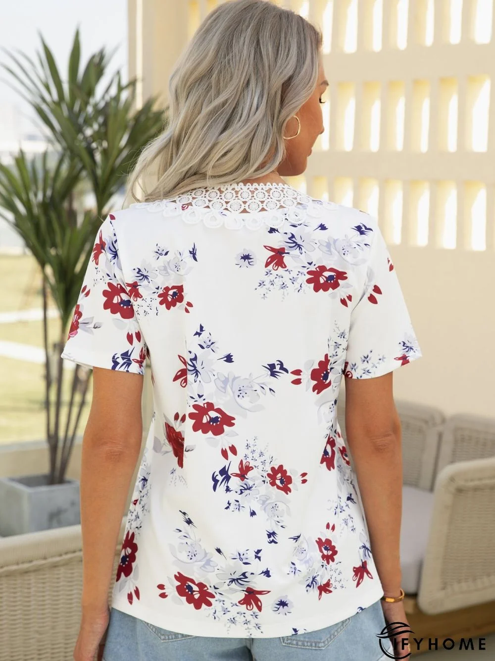 Casual Printed Short Sleeve Tops | IFYHOME