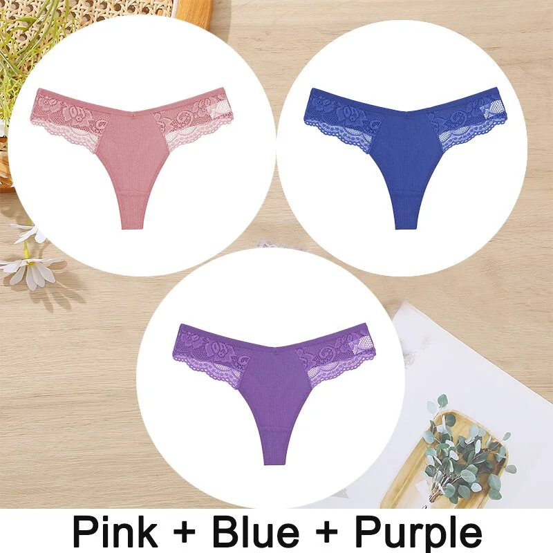 Billionm Cotton Panties for Women Sexy Lace Underwear G-String Underpants Female Perspective Hollow out Soft Intimate Lingerie