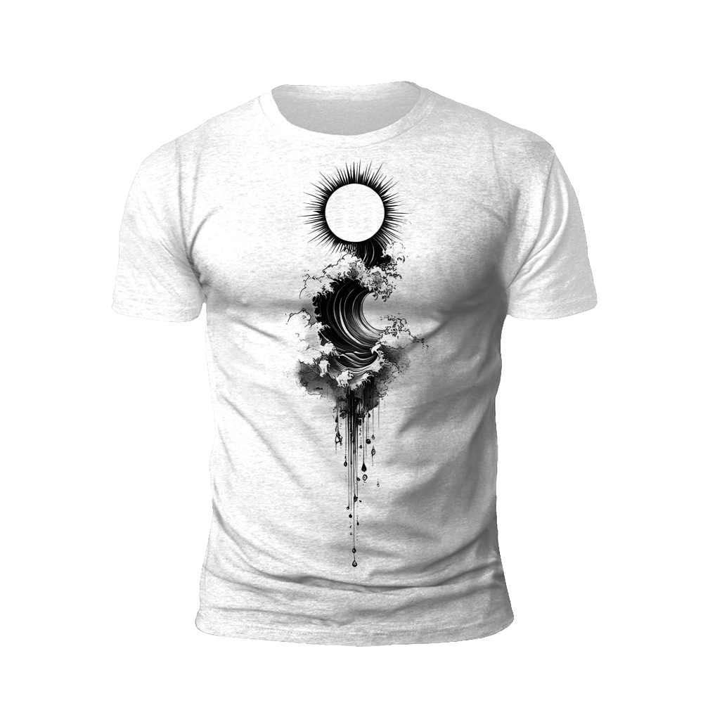 "Sunrise Surf: The Dance of Light and Wave T-shirt