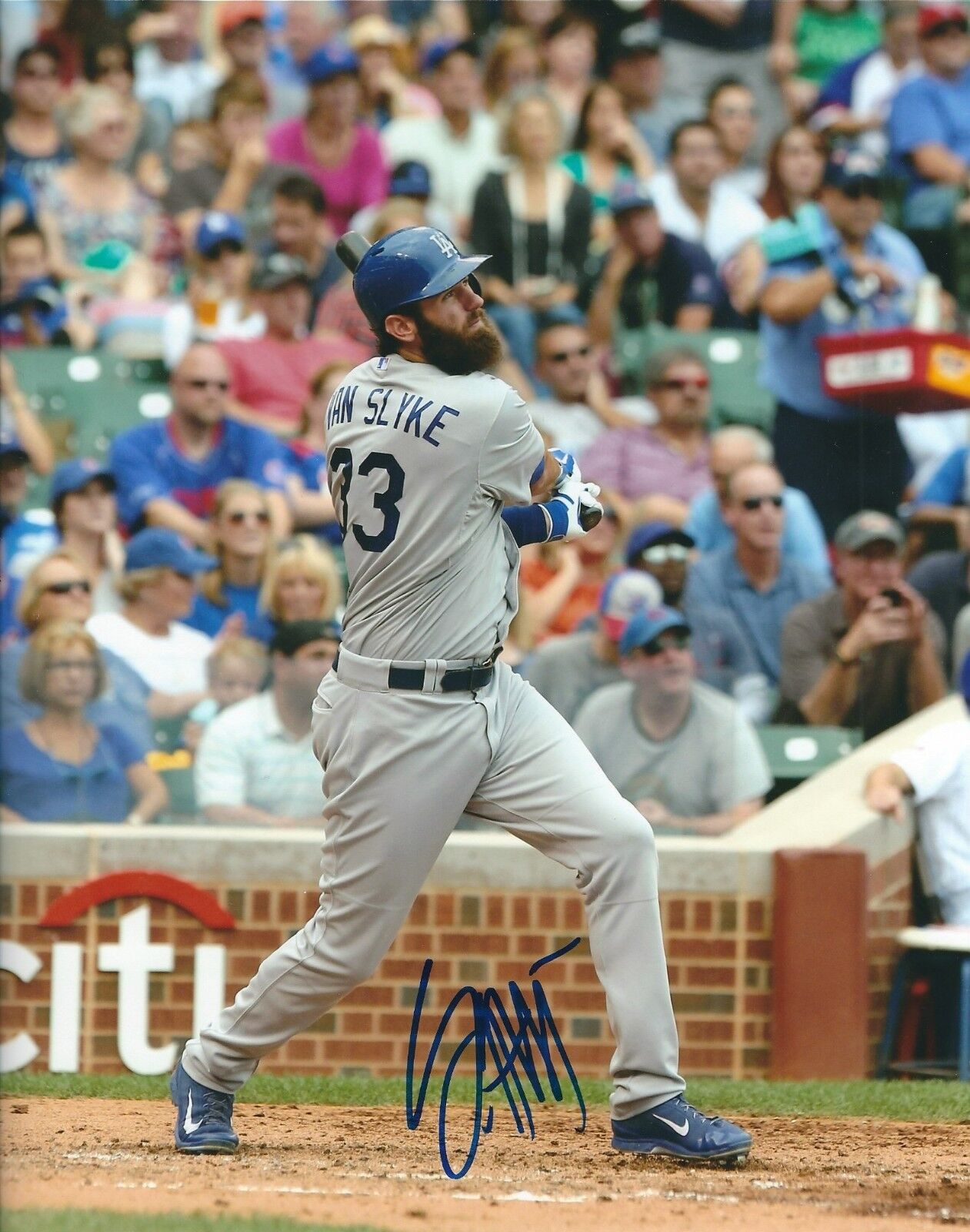 Signed 8x10 SCOTT VAN SLYKE Los Angeles Dodgers Autographed Photo Poster painting - COA