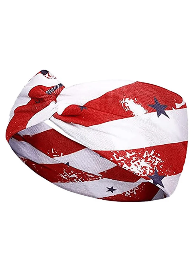 Women's American Flag Hair Tie Headband socialshop