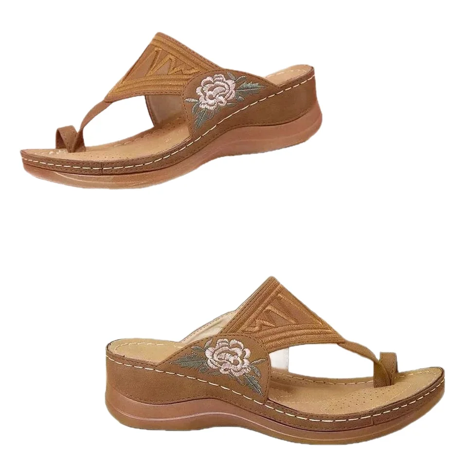 Yyvonne Women's Shoes 2025 New Slope And Light Leisure Flowers Color Clip Slippers Plus 43 Yards