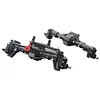 AMK SCX10 Aluminum Alloy Front Rear Portal Axles Complete for 1/10 RC Crawler Cars Axial SCX10 I II RGT 86100 Upgrades (Black)