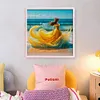 Beach Dress Girl-11CT Stamped Cross Stitch 45*45cm/17.72*17.72in
