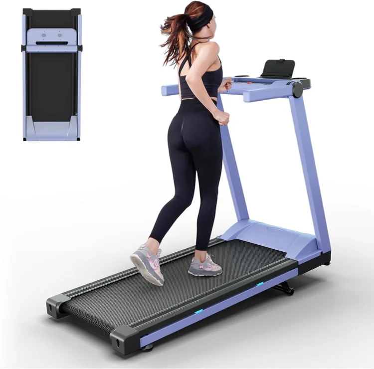 SSPHPPLIE Folding Treadmills for Home, 0.6-10Mph Walking Treadmill with LCD Display, Portable Walking Pad for Jogging and Running(Blue)