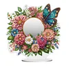 DIY Diamonds Painting Special Shaped Crystal Drill Crafts Mirror Desk Ornament Decor Kit(Flower Butterfly)