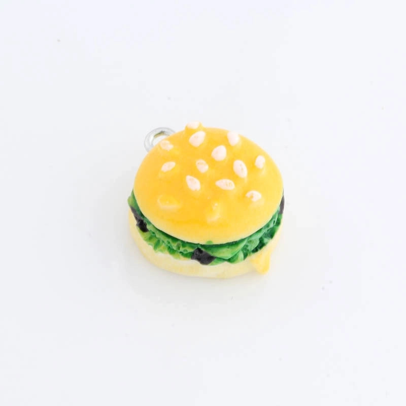 1 Piece Resin Fruit Hamburger Strawberry Pendant Jewelry Accessories