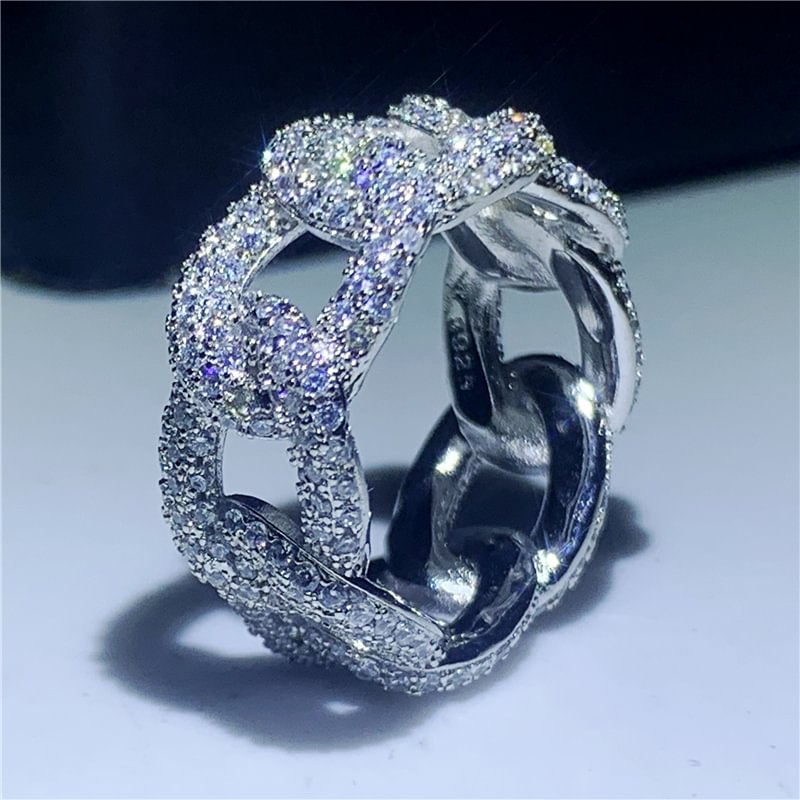 Iced Out Cuban Link Unique Ring-VESSFUL