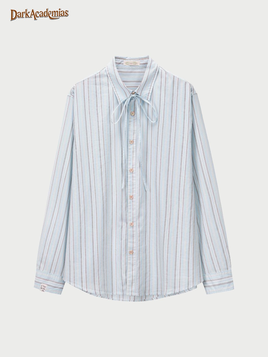 Spring Striped Lace-up Shirt