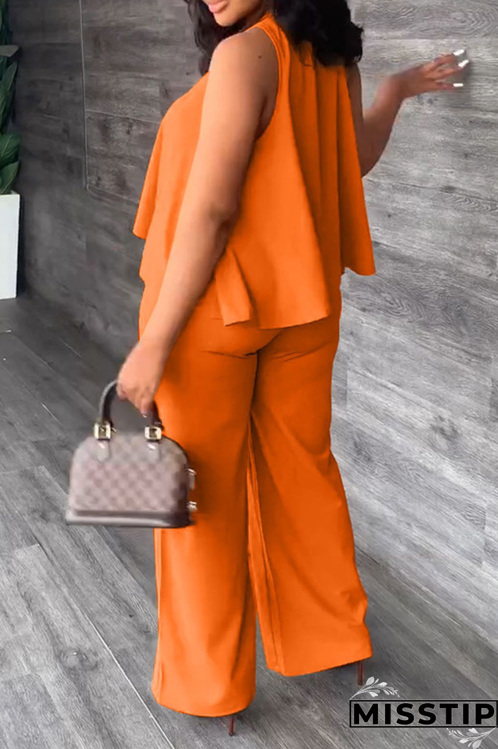 Black Casual Solid Patchwork O Neck Sleeveless Two Pieces