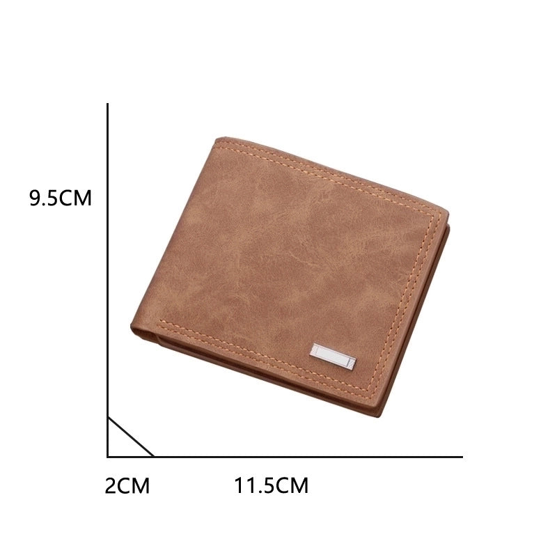 Men’s Solid Color Pu Leather Open Wallets