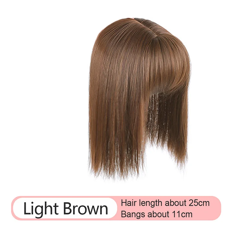 Natural Desnity Straight Silk Base Top Hairpiece with Bangs