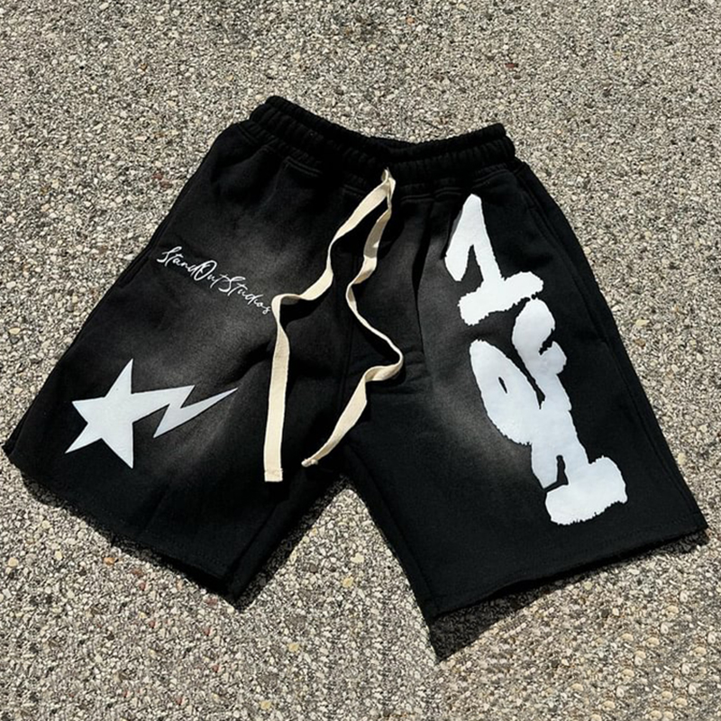 Vintage Shooting Star Graphic Casual Fashion Shorts - SOPULA