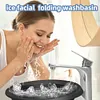 Silicone Face Ice Bath Bowl Folding Cold Plunge Basin Built In Icetray Skin Care