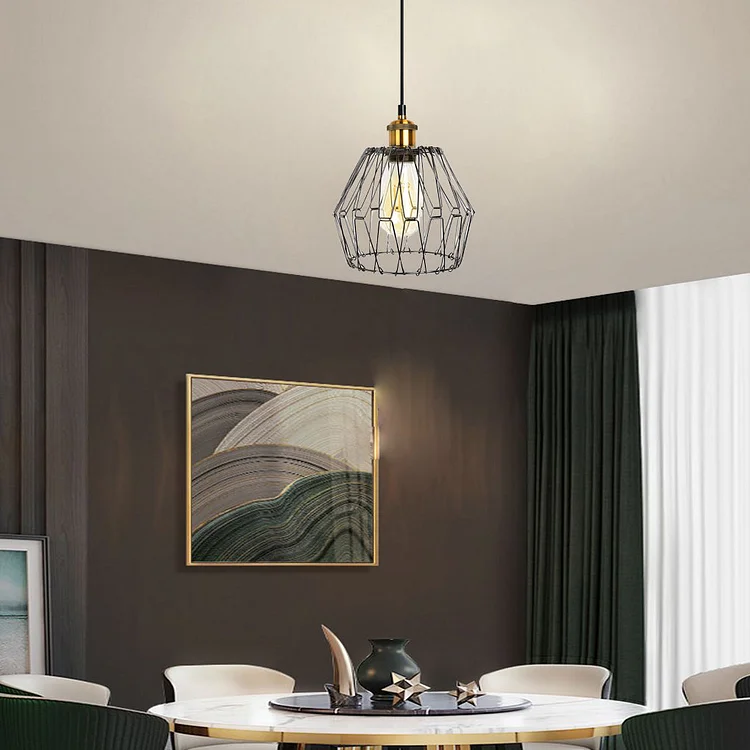 3 Lights Changeable Shape Iron Cage Retro Industrial Style Chandelier - Appledas