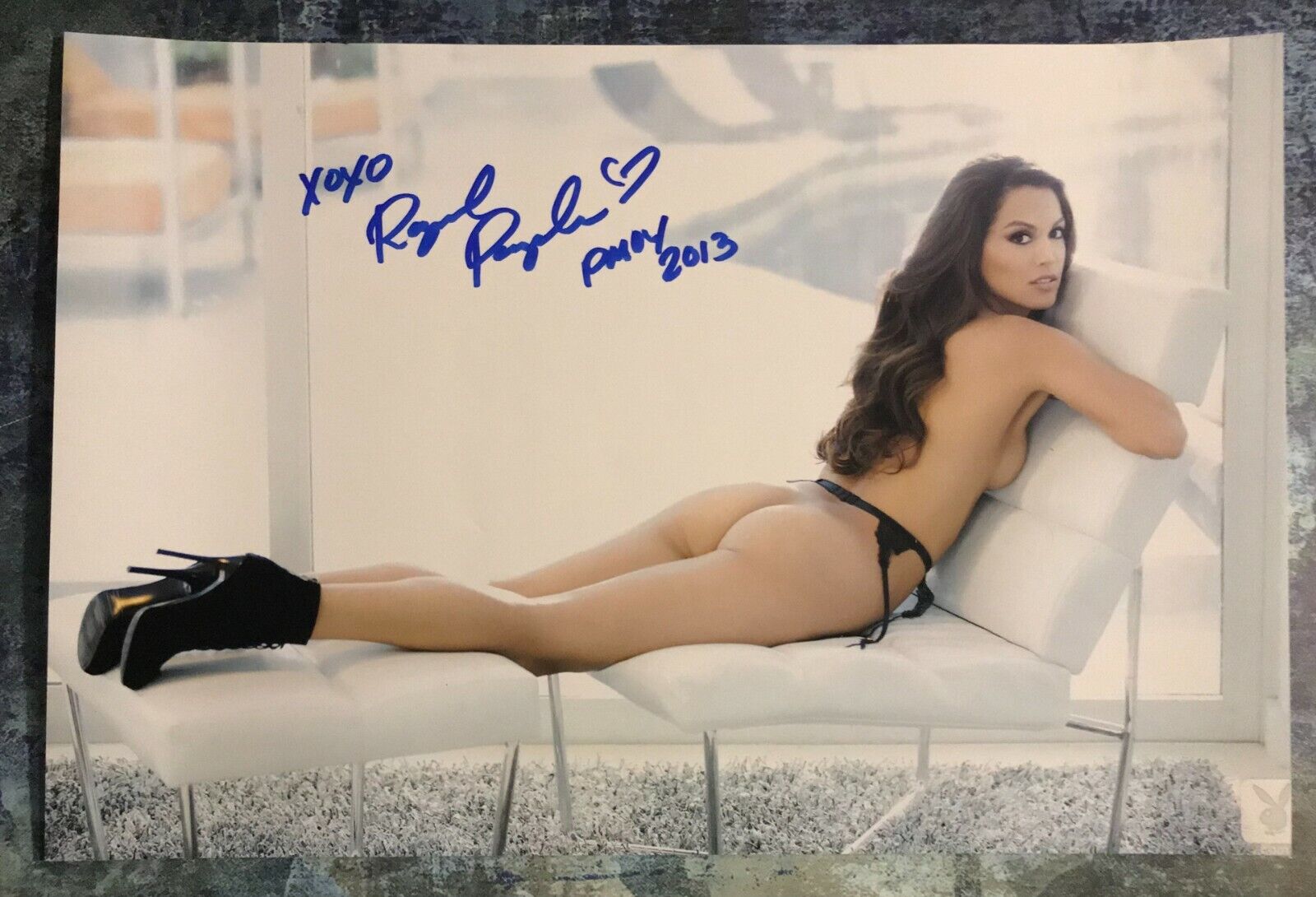 GFA Sexy Playmate of the Year * RAQUEL POMPLUN * Signed 12x18 Photo Poster painting R4 COA