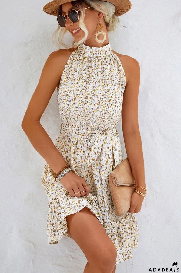 Fashion Printed Graceful Patchwork Mini Dress