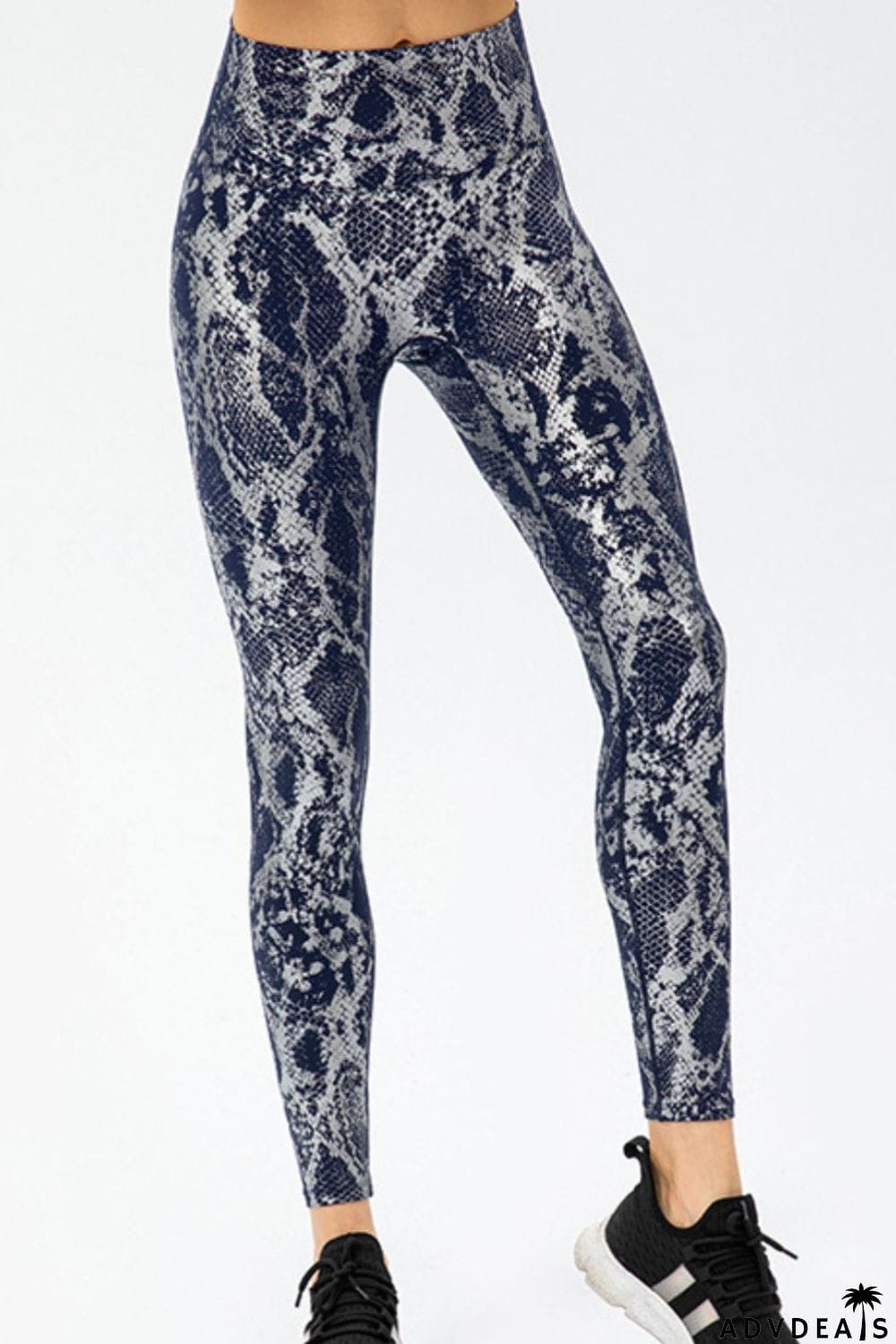 Animal Print Slim Fit Wide Waistband Long Sports Pants