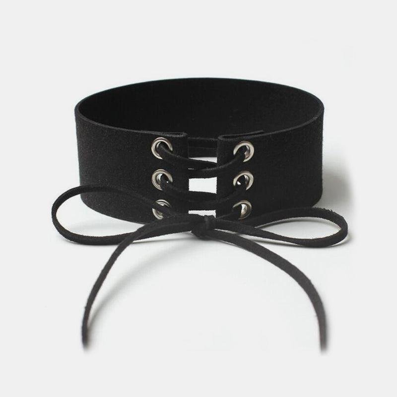 Goth Lace Up Choker