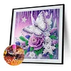 Flowers Butterfly - Crystal Rhinestone Diamond Painting