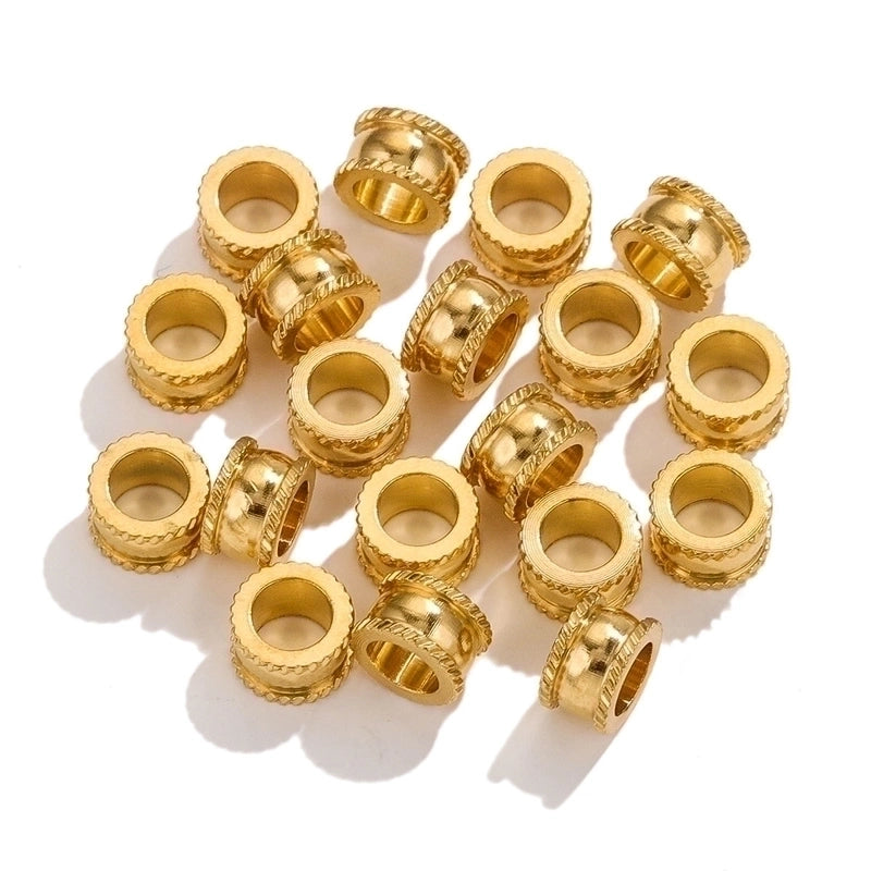 20 PCS/Package 5.5*5mm 304 Stainless Steel Gold Plated Solid Color Jewelry Accessories