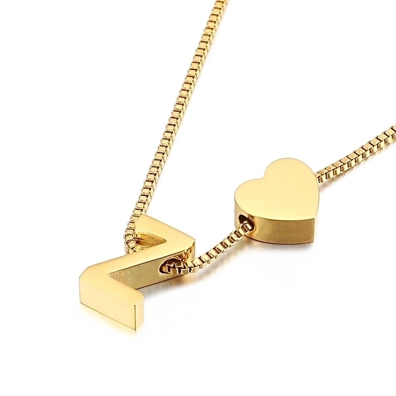 Titanium Steel 18K Gold Plated Korean Style Plating Letter Necklace