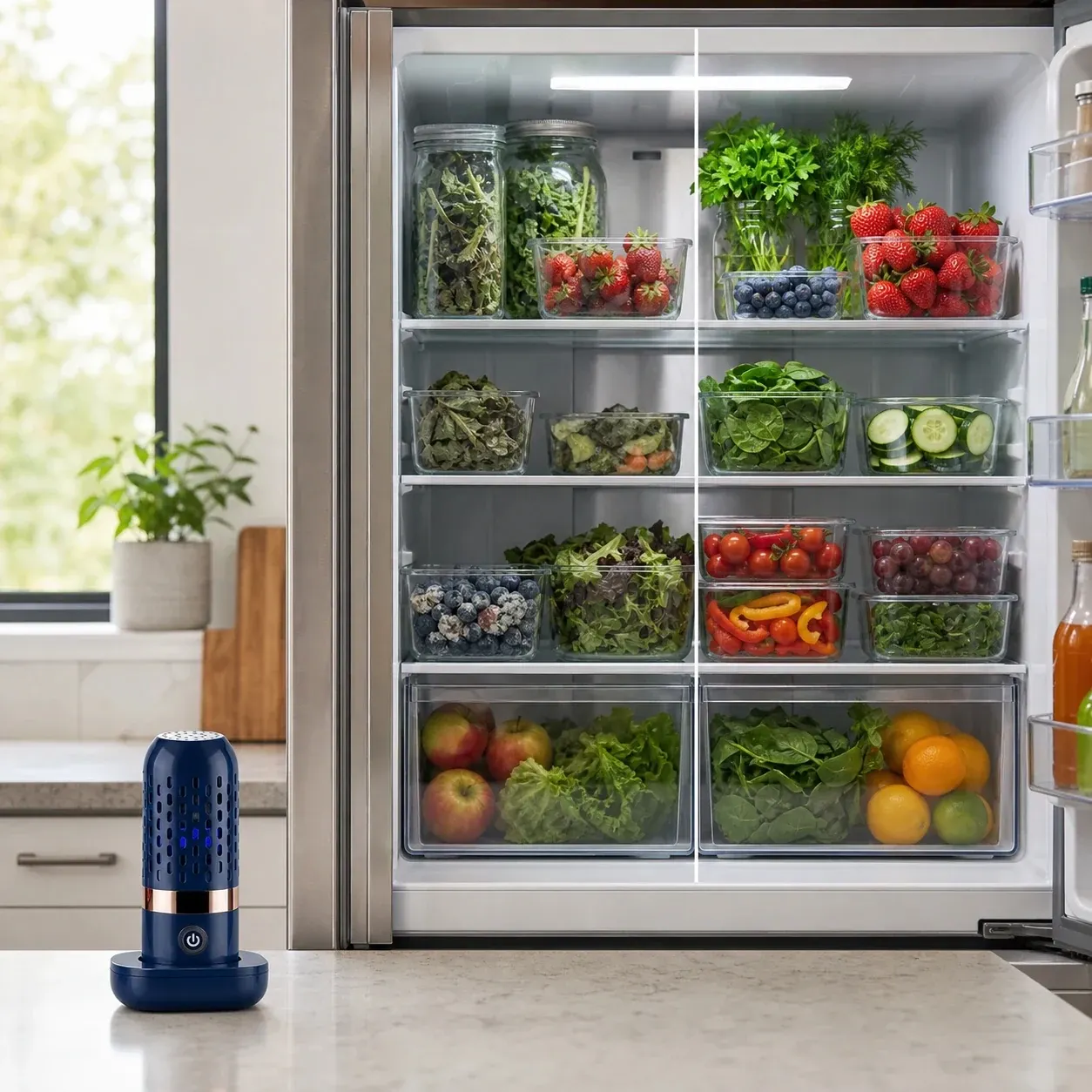 PurePod before and after produce freshness