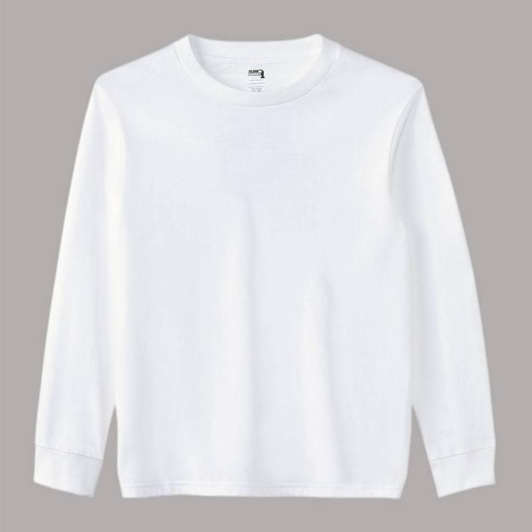 CAMEL COUPONS Men's White Cotton Long Sleeve Crew Neck T-shirt