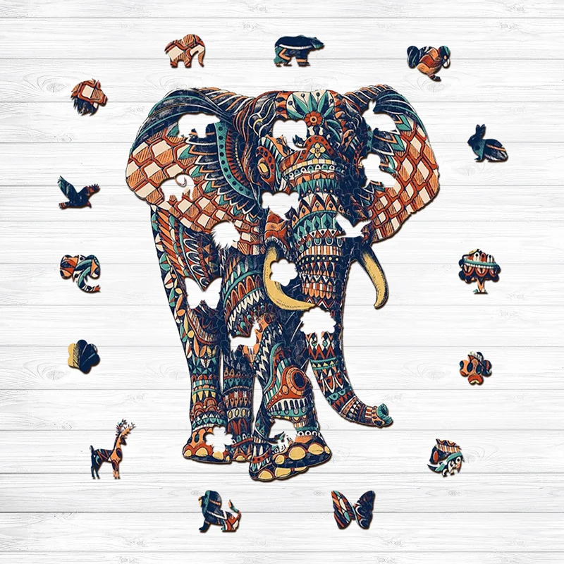 Ericpuzzle™ Elephant Mandala Wooden Jigsaw Puzzle