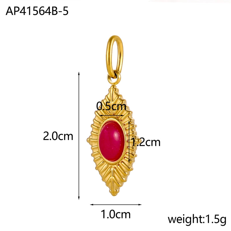 1 Piece 20 * 10mm 304 Stainless Steel Oval Pendant Jewelry Accessories