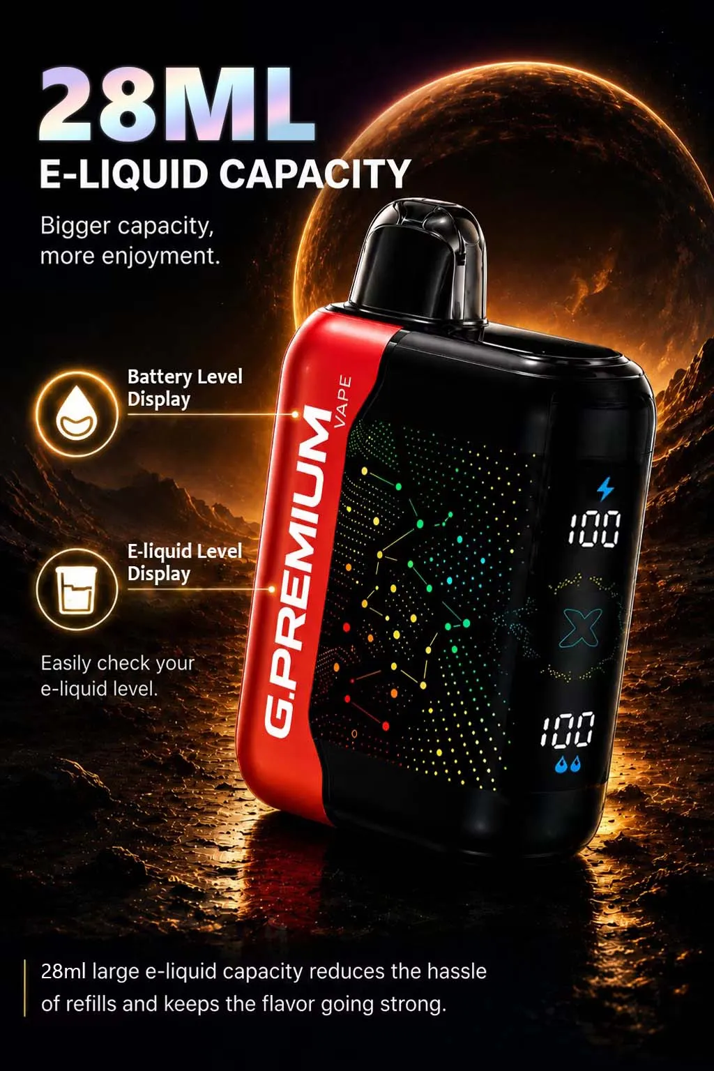 G.PREMIUM BESVAPIN &ndash; 28ml pojemności liquidu
