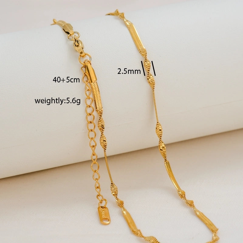 Basic Minimalist Solid Color 304 Stainless Steel 18K Gold Plated Necklace