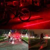 Bike Cycling Lights Waterproof 5 LED 2 Lasers 3 Modes Bike Taillight Safety Warning Light Bicycle Rear Bycicle Light Tail Lamp 