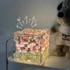 Tulip Night Light Handmade DIY Magic Cube Tulips Flower Table Lamp and Mirror Home decor Gift