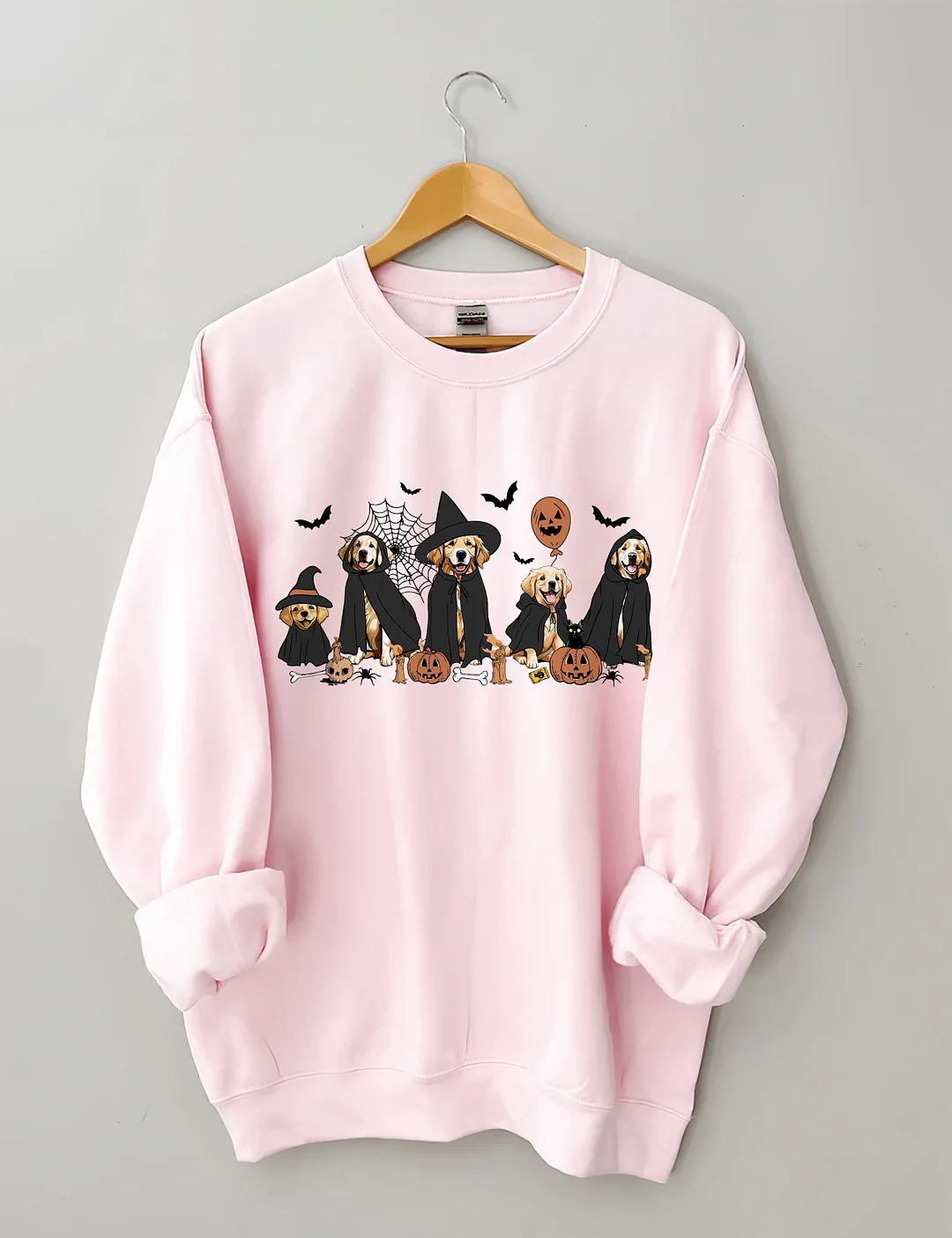 Ghost And Witch Golden Retriever Halloween Sweatshirt