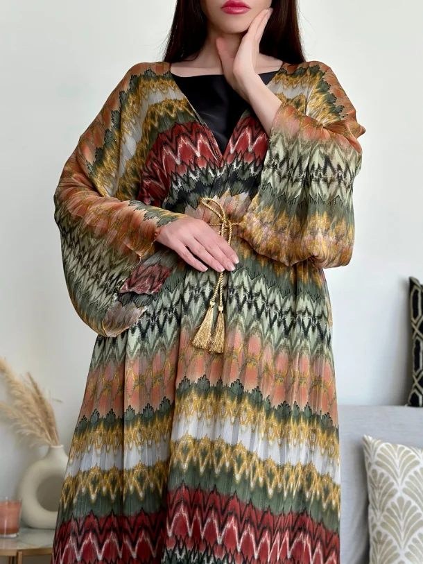 Fashion Tie-dye Printed Dress Robe-inspireuse