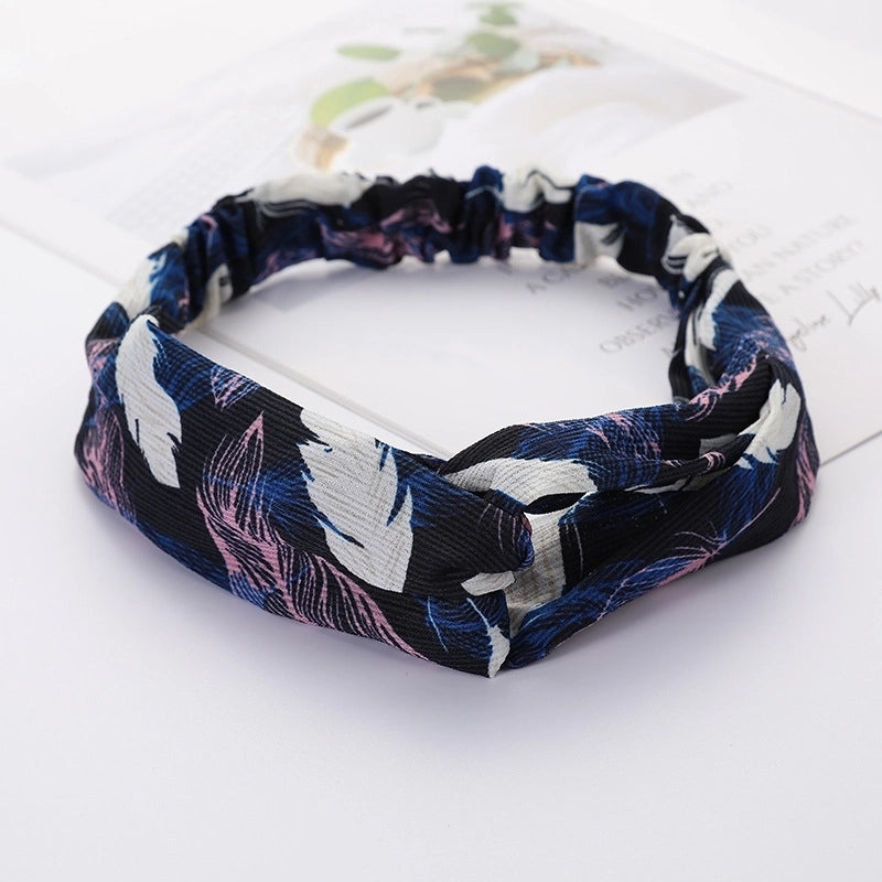 Women’s Lady Polka Dots Flower Cloth Hair Band