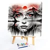 (US Only)Paint By Numbers Kit On Canvas DIY Oil Art Silhouette Girl Face Picture40x40cm