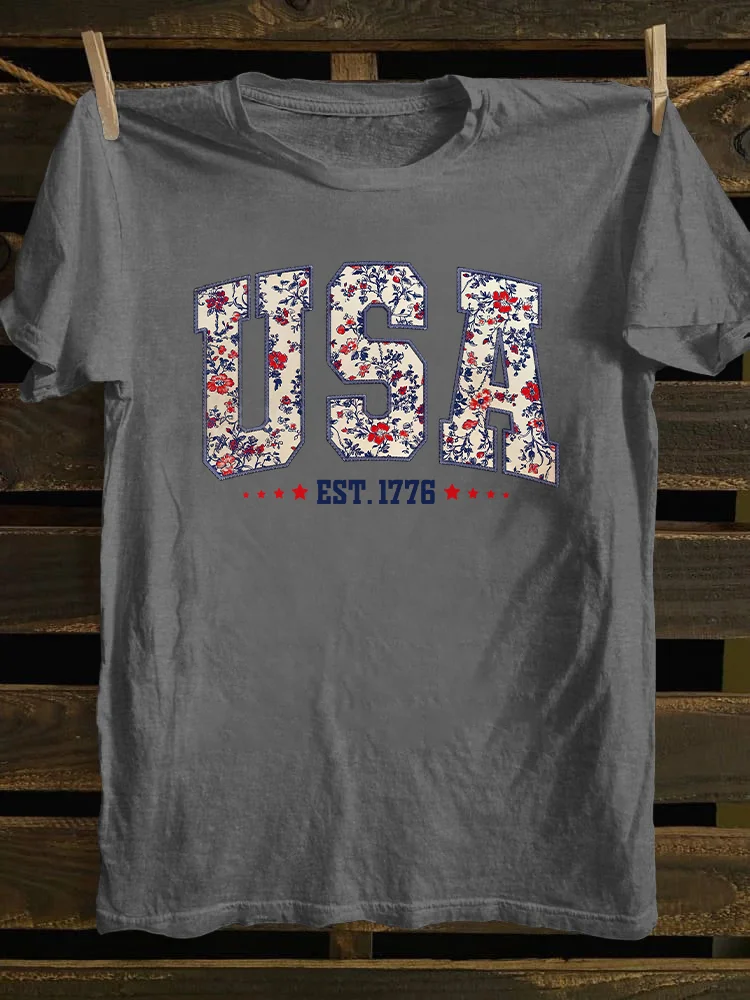 Floral USA T-shirt
