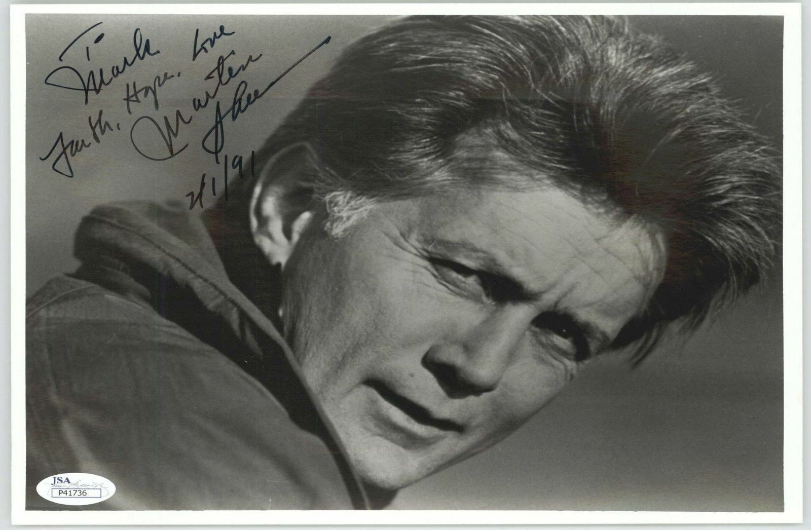 MARTIN SHEEN, ACTOR WEST WING 8X10 INSCRIBED JSA AUTHENTICATED COA #P41736